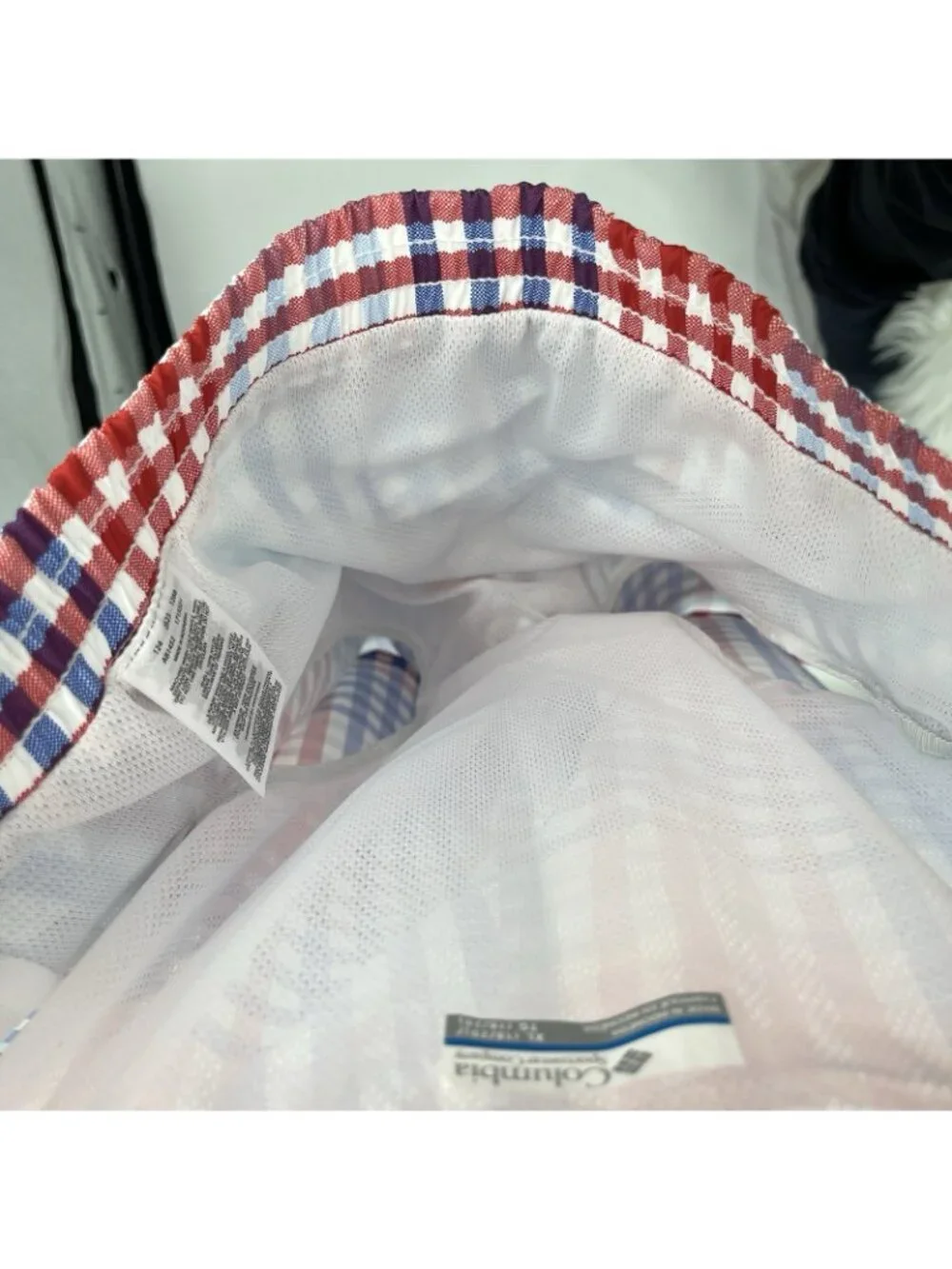 NWT Columbia PFG Swim Trunks Boys XL 18/20 Super Backcast Shorts UPF 50 Red Blue
